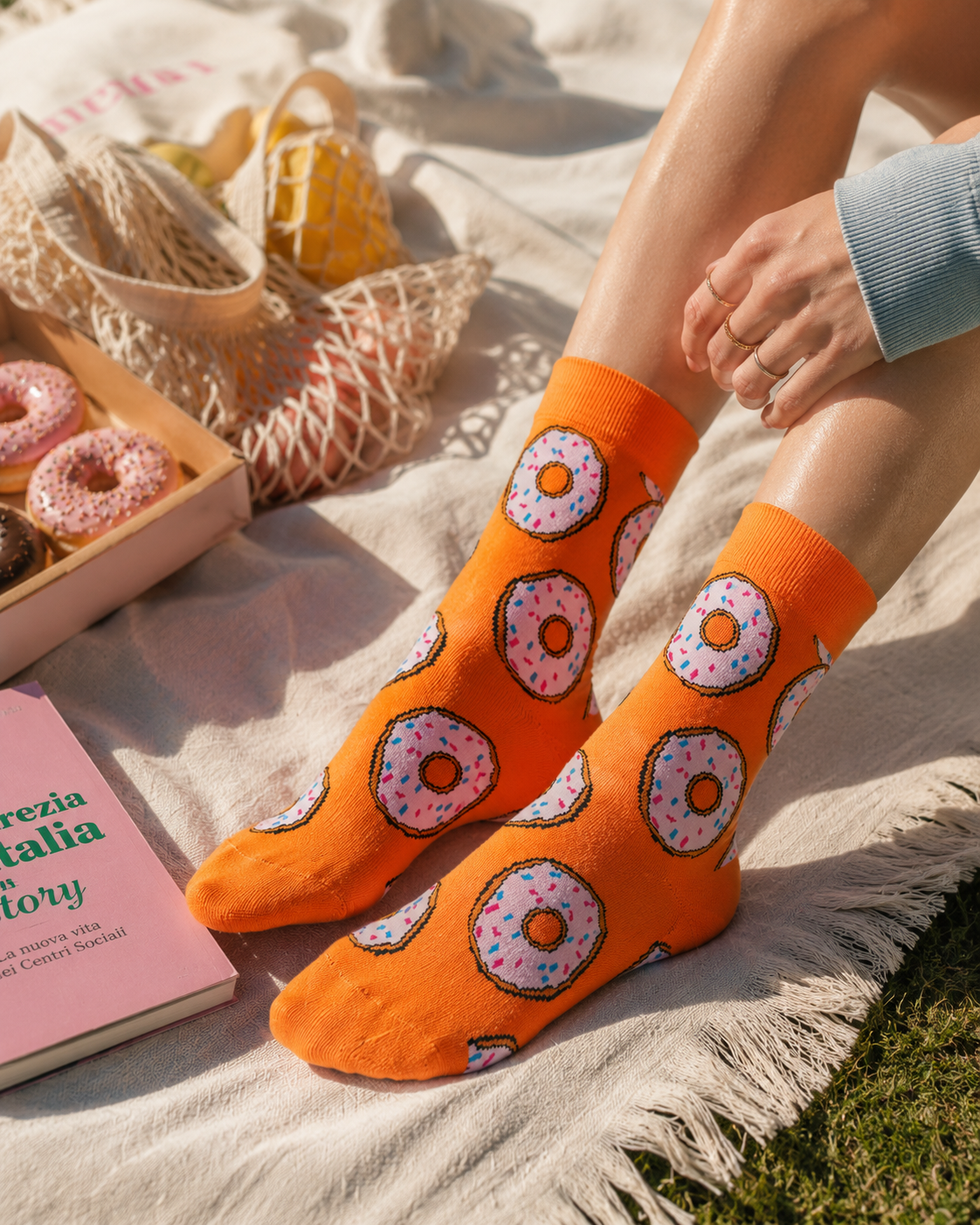 Orange Donuts Socks