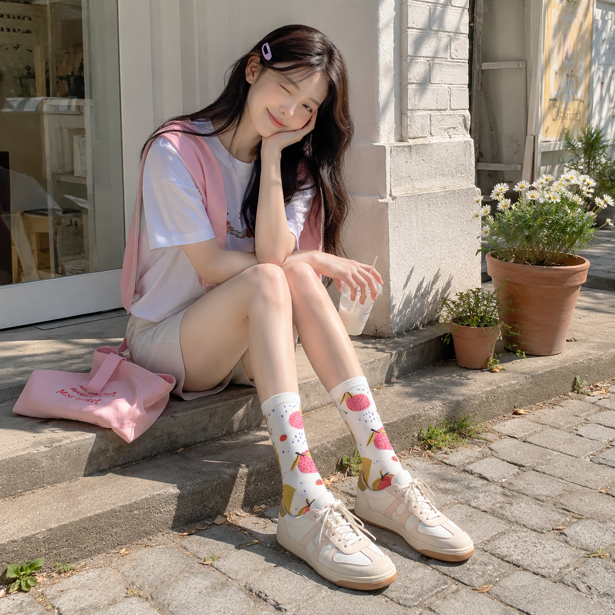 Strawberry Soda Socks